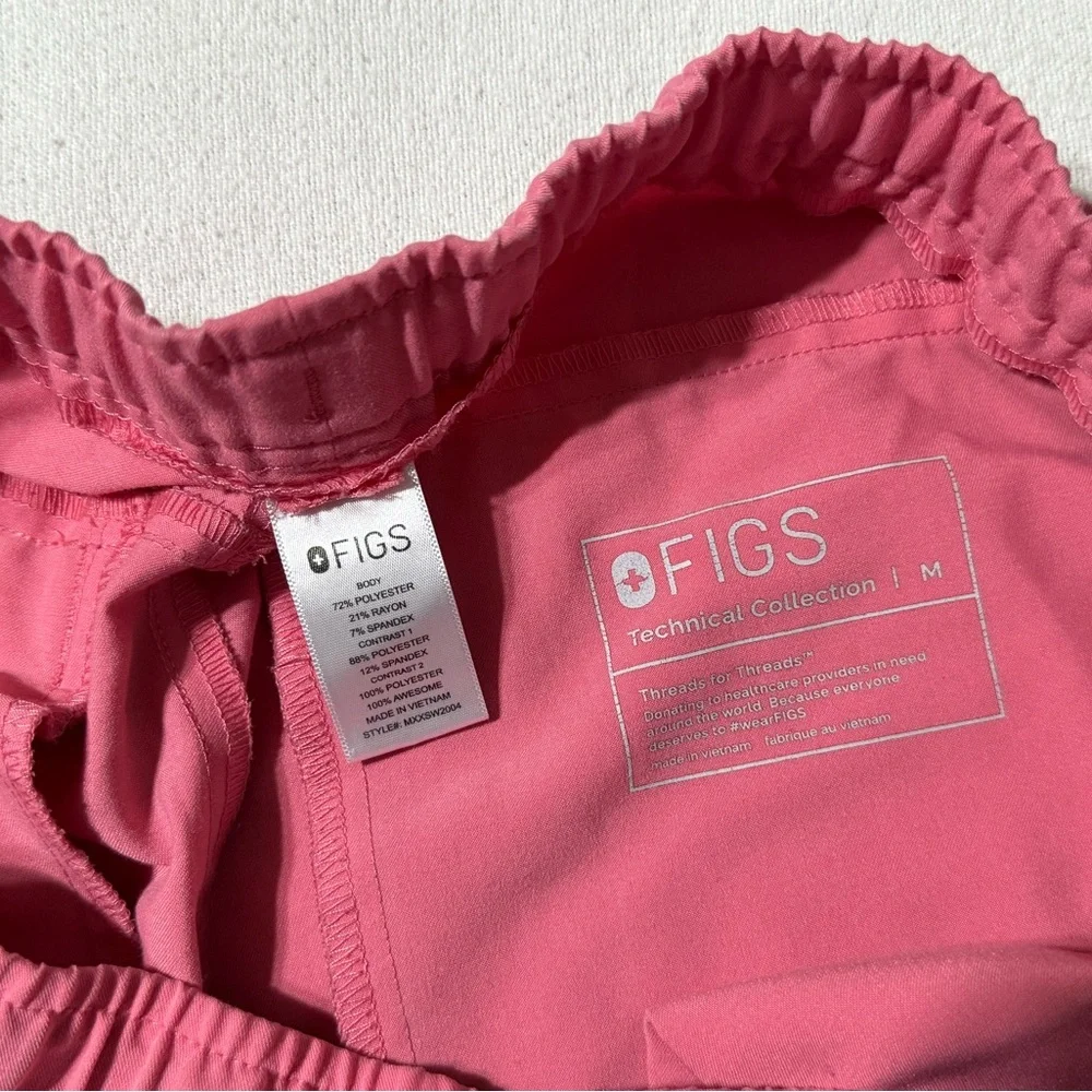 FIGS Tansen‎ Scrub Pants Mens Medium Jogger Elastic Waist Drawstring Pocket Pink